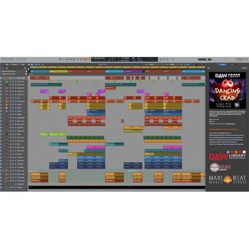 Dancing Crab - Logic Template Maxi-Beat Music Studio - 2