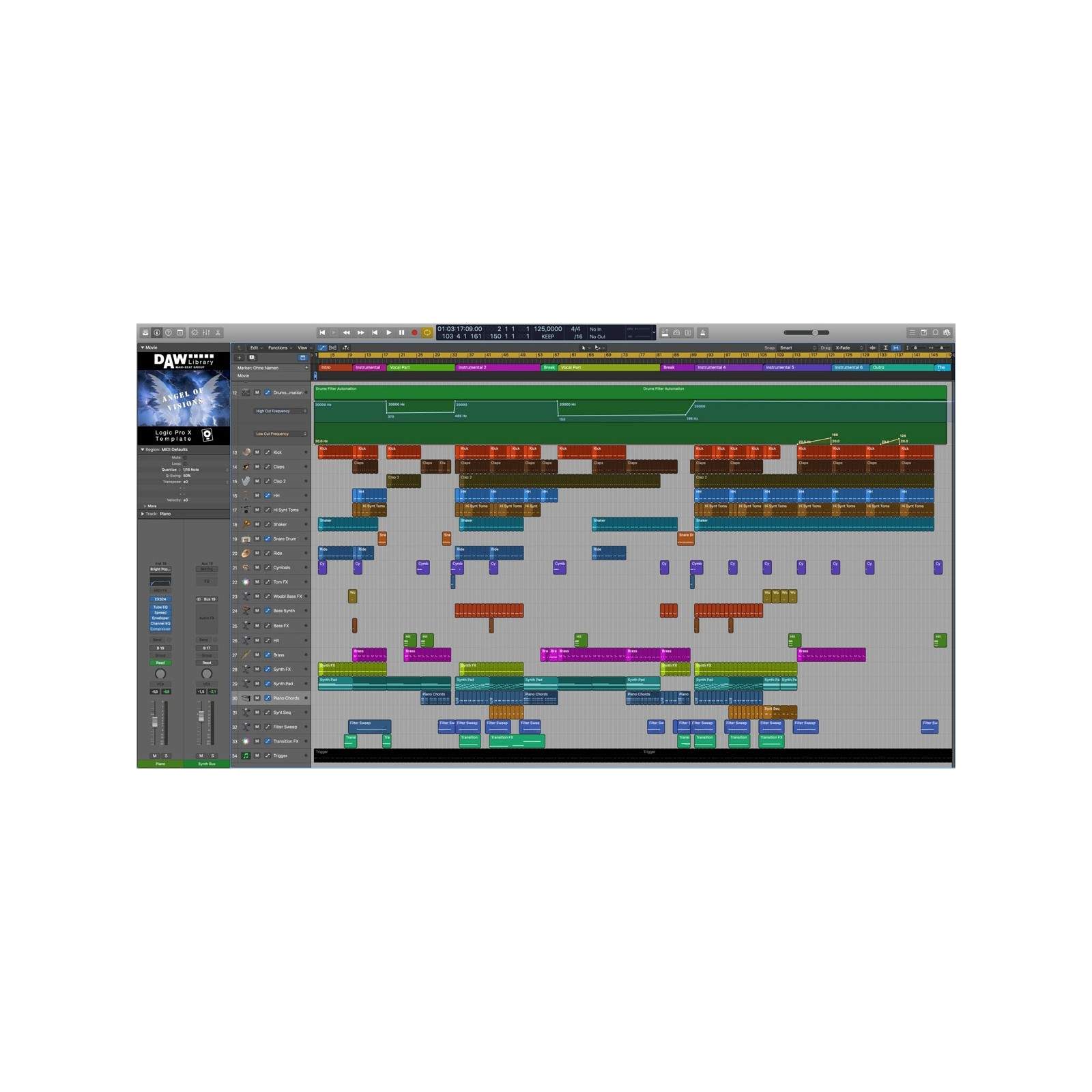 Logic Pro Template - Angel of Visions Maxi-Beat Music Studio - 2