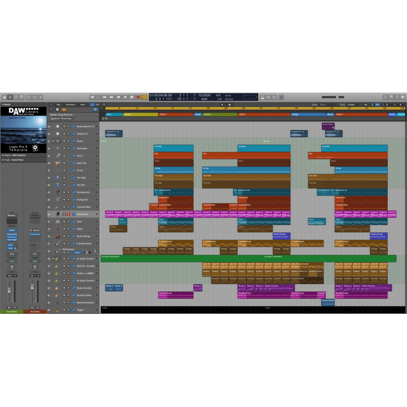 Logic Pro Template - Midnight Swim Maxi-Beat Music Studio - 2