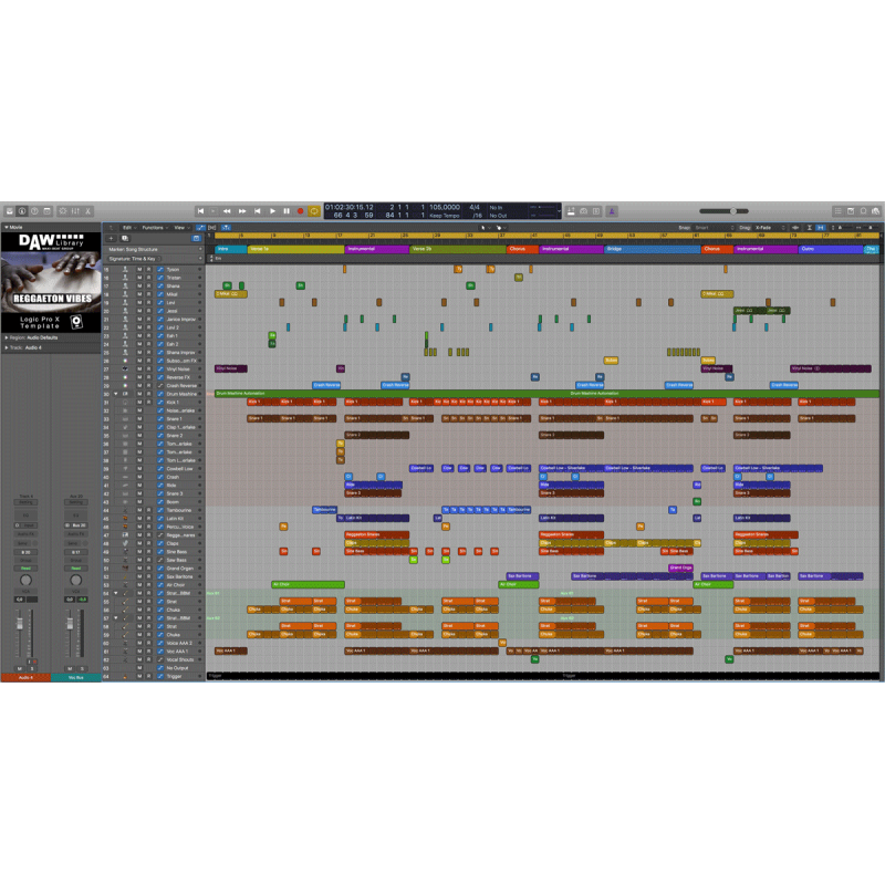 Reggaeton Vibes - Logic Pro Template Maxi-Beat Music Studio - 2