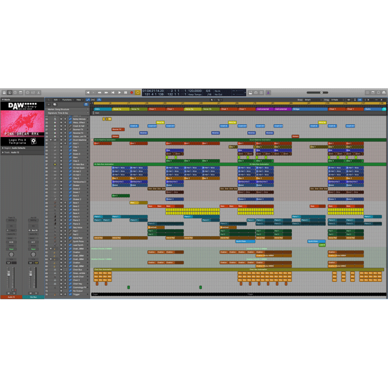 Logic Pro- Template – Pink Dream RMX Maxi-Beat Music Studio – 2