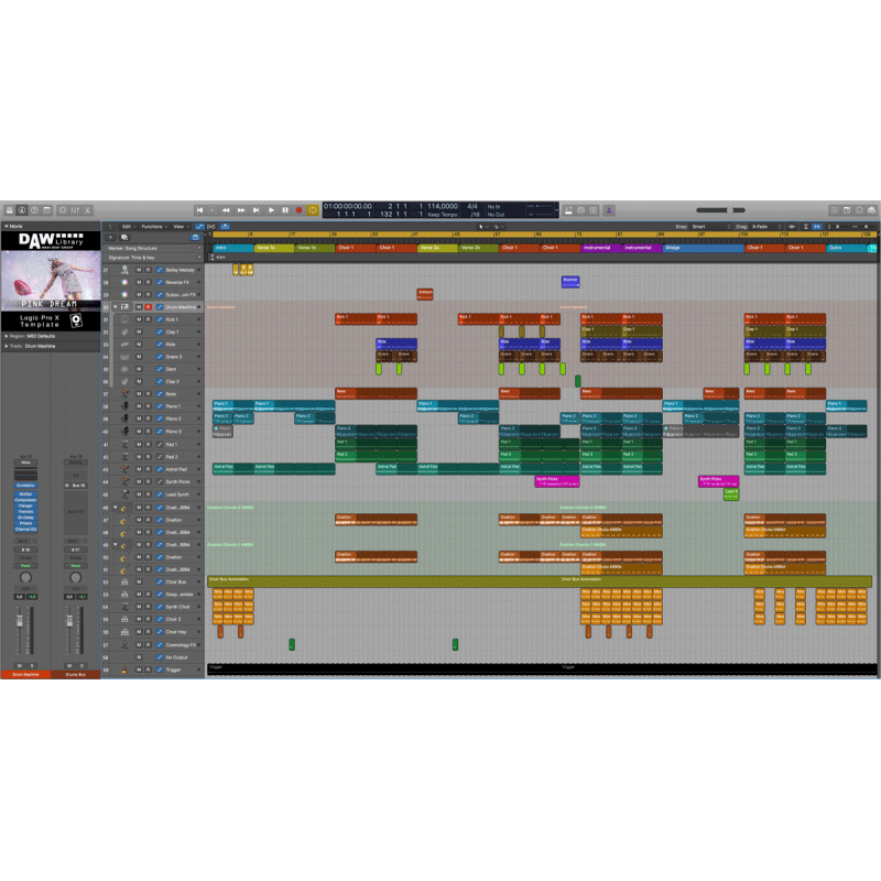 Logic Pro Template - Pink Dream Maxi-Beat Music Studio - 2