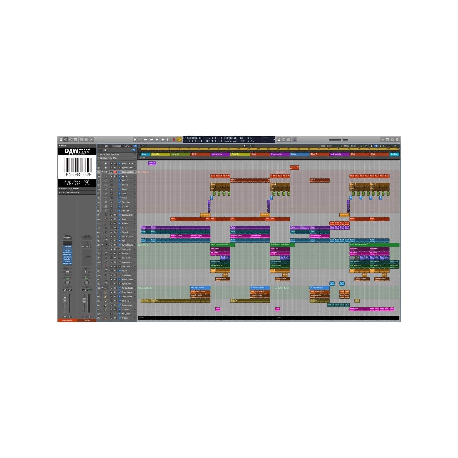 Logic Pro- Template – Tender Love Maxi-Beat Music Studio – 2