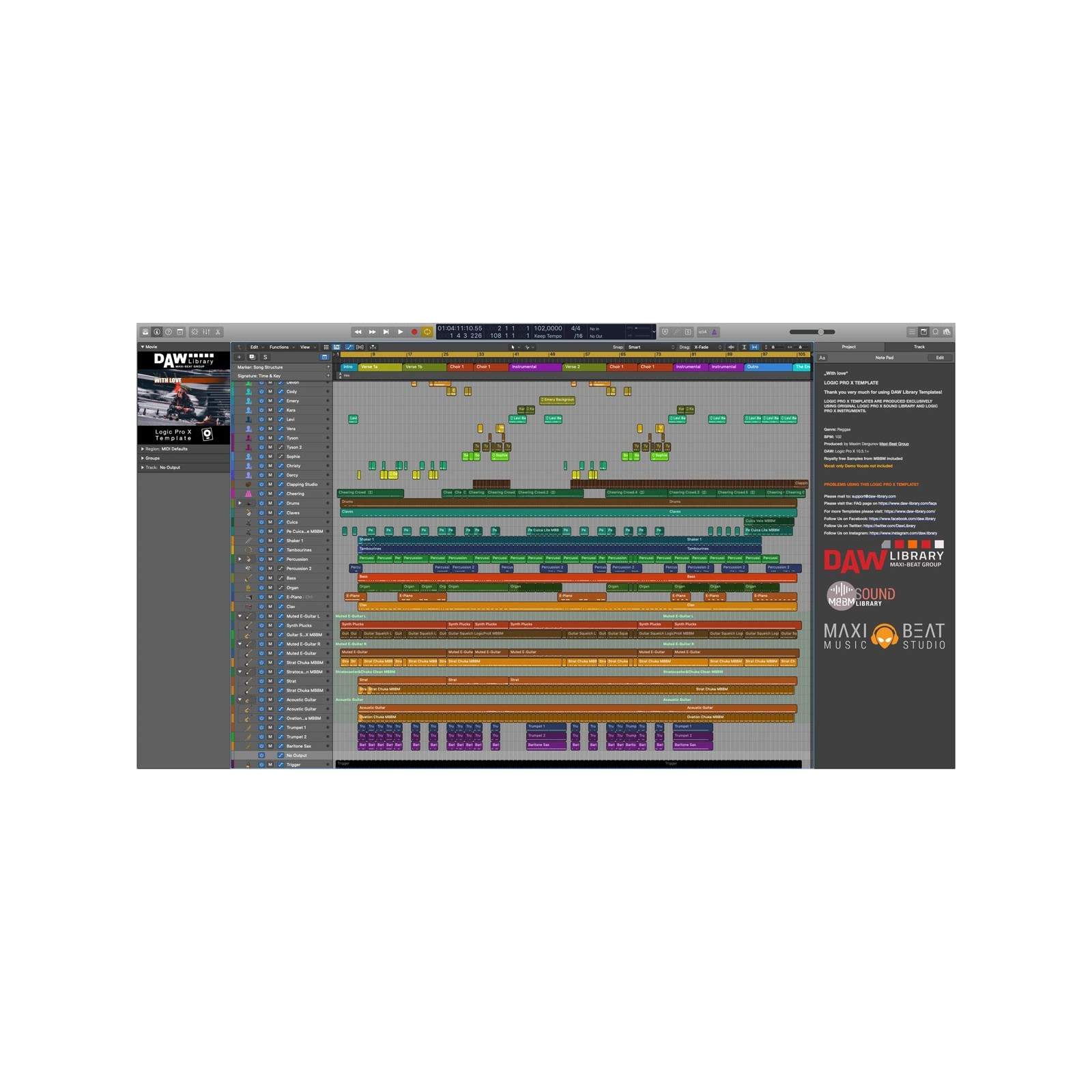Logic Pro Template - With love Maxi-Beat Music Studio - 2