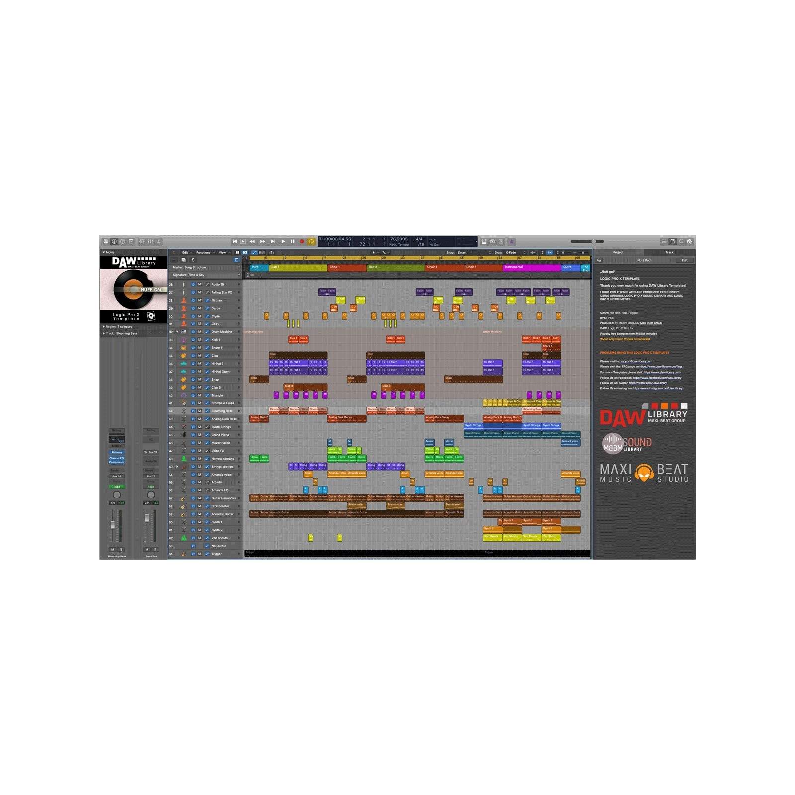 Logic Pro Template - Nuff gal Maxi-Beat Music Studio - 2