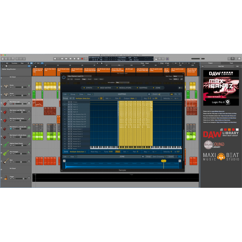 Logic Pro Sampler - MaX Lead Guitar Maxi-Beat Music Studio - 3