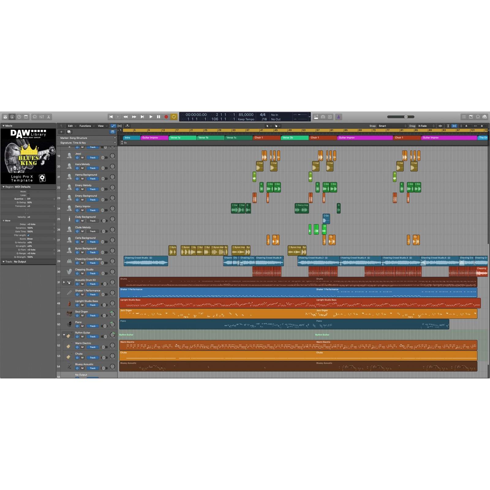 Logic Pro Template - Blues King Maxi-Beat Music Studio - 2